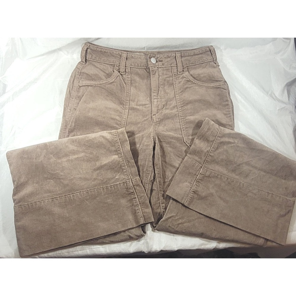 Pilcro Women's Wide Leg Stretch Soft Corduroy Pants - Tan - Sz 27 (28W x 31.5L)